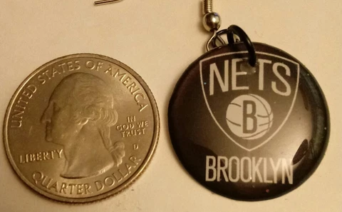 Brooklyn Nets Handmade Earrings 1 pair. YOU PICK Cover