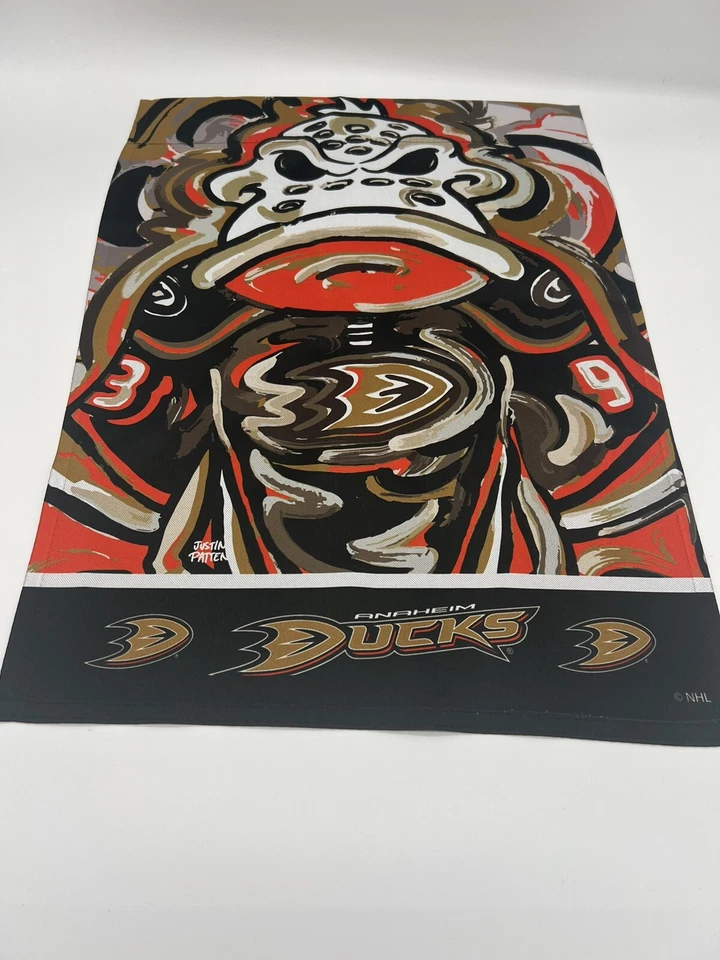 Bandeira de jardim de camurça Anaheim Ducks dois lados 12,5 X 18 Justin Patten NHL - Imagem 1 de 2