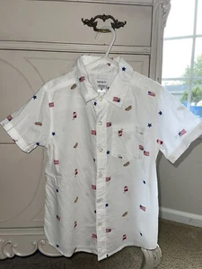 Carters Boys Kids 6 American Flags Patriotic 4th Of July America Hot Dog Soda - Picture 1 of 6