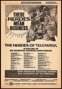 THE HEROES OF TELEMARK__Original 1966 Trade print AD promo_poster__KIRK DOUGLAS - Picture 1 of 1