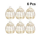  6 Pcs Candy Gift Boxes Round Bird Cage Metal Container Western Style