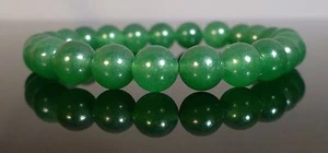 Green Agate Stone GEMSTONE Crystal Beaded Stretch BRACELET 8mm - Picture 1 of 2