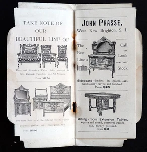 Antique PRASSE FURNITURE Catalog VICTORIAN ADVERTISING / Staten Island NEW YORK - Picture 1 of 6