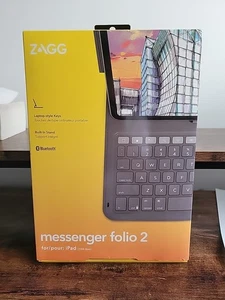 ZAGG Messenger Folio 2 Tablet Keyboard & Case, Built-in Stand for iPad 11 - Picture 1 of 3