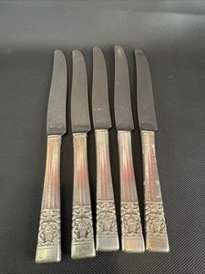 Oneida Community Coronation Silverplate 9 1/2” Dinner Knives Knife Set Of 5 - Imagen 1 de 6
