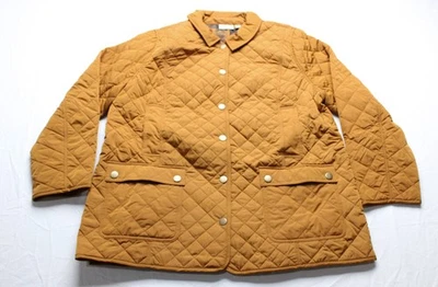 Abrigo de granero acolchado para mujer Joan Rivers con forro a cuadros AR8 jengibre talla XL Foto 1 de 4