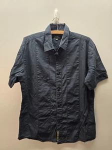 G-Star Raw Shirt Mens XL Navy 100% Cotton Blue Embroidered Logo Button Down - Picture 1 of 11