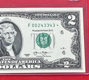 STAR NOTE 2013 $2 TWO DOLLAR BILL ( ATLANTA F ) UNCIRCULATED - Picture 1 of 3