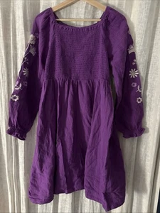 Girls Zac Posen Zac Kids NWT XXL 16-18 Purple Embroidered Muslin Dress - Picture 1 of 3