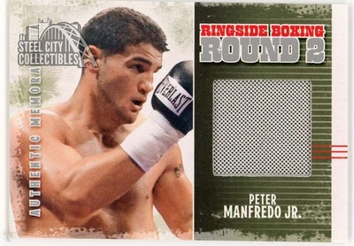 Peter Manfredo Jr 2011 ITG Ringside Boxing Silver Trunks Card #AM-37 (Silver) - Image 1 of 2