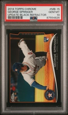 2014 Topps Chrome Update George Springer Black Refractor #/99 RC #MB-15 PSA 10 - Image 1 of 2