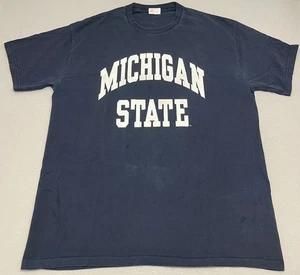 Vintage 90s Steve & Barry’s Michigan State Short Sleeve T-Shirt Blue Size XXL - Picture 1 of 21