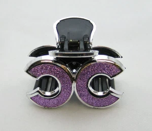  Double C Shape Lavender Glitter Light Weighted Plastic Hair Claw 2.75" Length - Picture 1 of 5