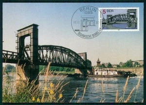 DDR MK 1988 TECHNISCHE DENKMALE EISENBAHN-HUBBRÜCKE MAXIMUMKARTE MC CM m4893 - Imagen 1 de 2