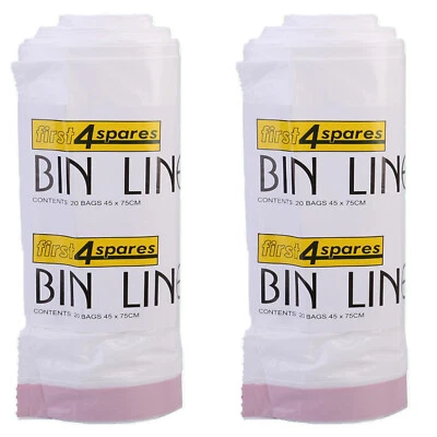 40 Pack 45 x 75cm Strong Plastic Bin Bag Liners For Brabantia 30 Litre Dust Bins - Image 1 of 3