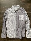 Topman Men Long Sleeves Blue And Grey Strip Shirt. Great Design