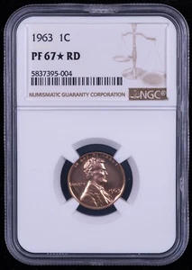 1963 Proof Lincoln Memorial Cent - NGC PF67 RD * Star Red * - Picture 1 of 2
