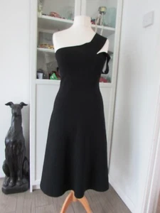 WHISTLES Black Lycra One Shoulder Midi Dress ~ Size UK 12 ~ BNWOT - Picture 1 of 7