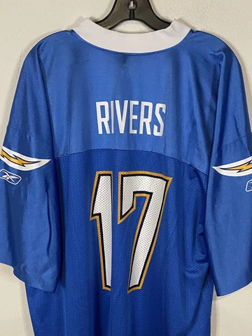 NFL San Diego Chargers #17 Rivers Reebok Team Apparel Men's Jersey Blue 2XL Cover