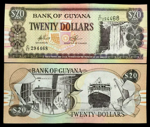 GUYANA 20 Dollars Year 2016 Banknote World Paper Money UNC Cover