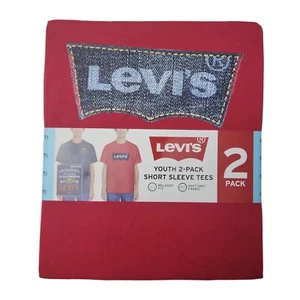 Levi's Boys 2 Pack Comfortable Ribbed Crewneck Breathable Short-Sleeve Tees - Picture 1 of 6