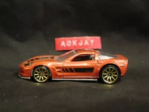Hot Wheels ~ '09 Corvette ZR1 ~ Naranja quemado con base cromada y ruedas 10SP - Imagen 1 de 3