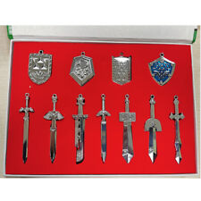 11 pcs Set Legend of Zelda Metal Shield Swords Blade Skyward Pendant Necklace