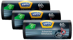 Schwerlast Abfallsäcke mit Zugband 3 Rollen Swirl 35 Liter Profi - Bild 1 von 1