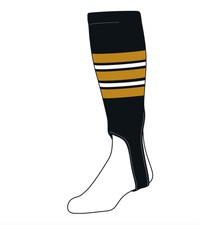 TCK Baseball Stirrups Medium (200F, 5in) Black, Old Gold, White