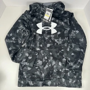 Under Armour Fleece Big Logo Printed Black/Green Camo Size YM MSRP $45 NWT - Picture 1 of 9