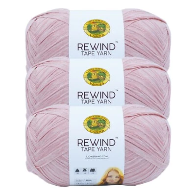 (3 Pack) Lion Brand Yarn 523-139P Rewind Bulky Tape Yarn, Mahogany Rose - Image 1 of 4
