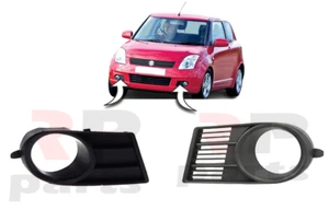 FOR SUZUKI SWIFT 2005 - 2007 NEW FRONT BUMPER FOGLIGHT GRILLE BLACK PAIR SET - Picture 1 of 8