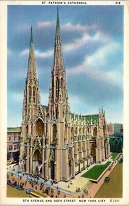 St. Patrick Cathedral, 5th Avenue and 50th Street, New York City Postcard - Picture 1 of 2