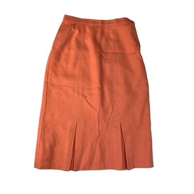 Falda midi plisada inferior 100 % lana rosa melocotón vintage años 50 60 retro pin up Foto 1 de 4