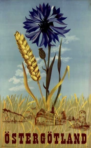 Östergötland / Suecia ORIGINAL Cartel de viaje años 50 o 60 Solbreck-Möller - Imagen 1 de 1