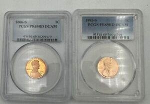 1995 S  + 2006 S PCGS PR69 RD DCAM LINCOLN MEMORIAL. Great Coins