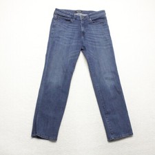 Express Men's Size 30x30 Blue Straight Leg Dark Wash Cotton Blend Stretch Jeans