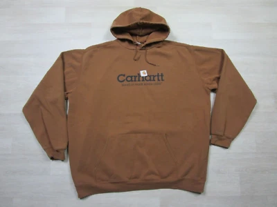 Vintage Carhartt Workwear Sweatshirt Men's (2XL Tall) Y2K Hoodie "Hard at Work" - Image 1 of 4