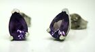LAB ALEXANDRITES  1.22 Cts STUD EARRINGS 14K WHITE GOLD - New With Tag