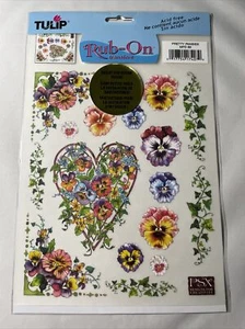 Vintage 2002 TULIP Duncan Enterprises Pretty Pansies Rub-On Trasferimenti Nuovo - Foto 1 di 2