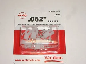 JUEGO DE 3 ENCHUFES DE ALIMENTACIÓN MOLEX 76650-0063 .062" 2 CIRCUITOS CON PINES - Imagen 1 de 3