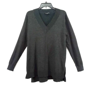 Camisa Cable & Gauge Mujer Talla XL Gris Oscuro Manga Larga Cuello en V Acogedora Tejida Top Foto 1 de 4