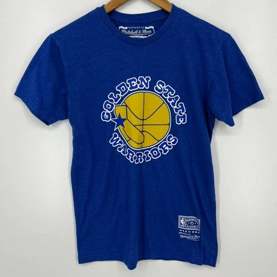 Mitchell & Ness Golden State Warriors Basketball T-Shirt Adult Size S Blue NBA - Image 1 of 4