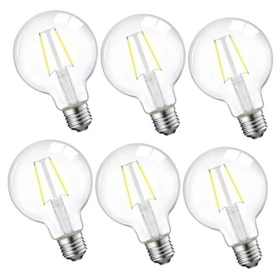 Dimmable G25 LED Light Bulb, G25 (G80) Clear Glass Globe Bulb, 60W 5000k - Image 1 of 4