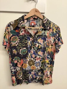 Johnny Was Women's Multicolor Floral 1/4 Button Blouse Small Viscose Bamboo - Picture 1 of 8