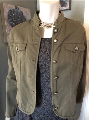 Geoffrey Beene Sport Olive Green Blazer Size 10 Unlined Light Jacket - Image 1 of 2