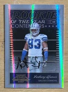 2007 Playoff Contenders Rookie Of The Year Auto Anthony Spencer /50 RC Auto - Bild 1 von 2