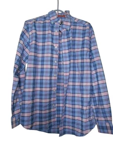St John's Bay Size M Pink Black Blue Plaid long sleeve button down Shirt cotton - Picture 1 of 6