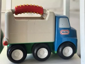 Vintage Little Tikes Handle Haulers Dump Truck Toy Blue White Red Green 4 Wheels - Picture 1 of 8