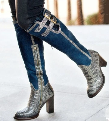 UGG Collection Aldabella 靴子 墨水 木炭 羊皮 有内衬 意大利 女式 美国 7.5 码 — 第 1/4 张图片